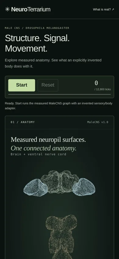 NeuroTerrarium on mobile